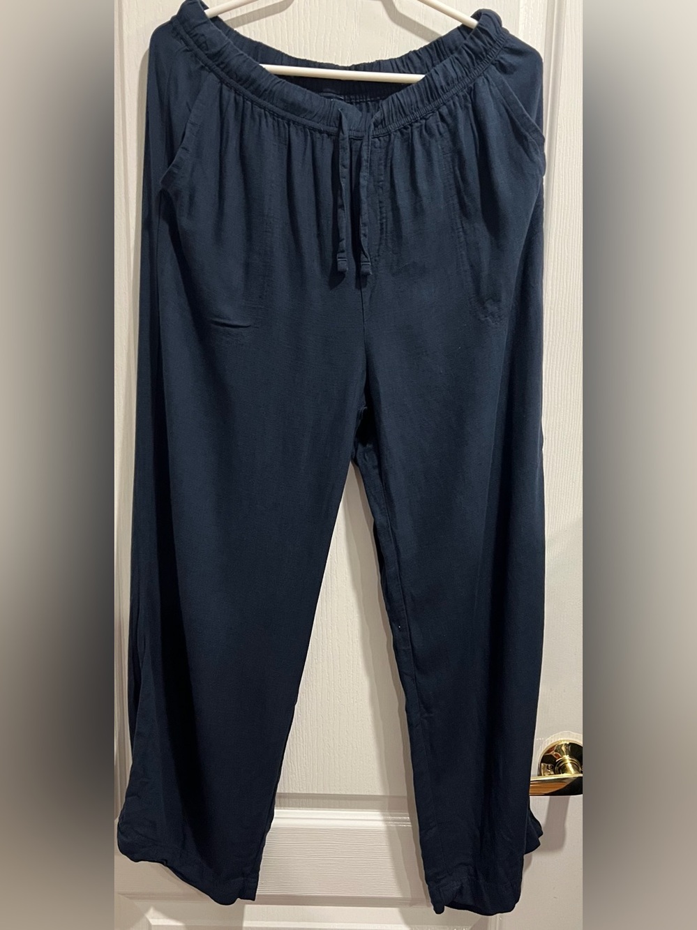 Splendid - Pants Relaxed Crop Wide-Leg Pants in Navy